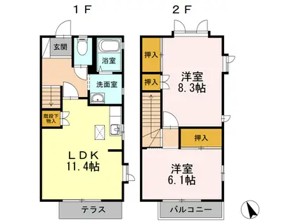 セピアテラス(2LDK)の間取り写真