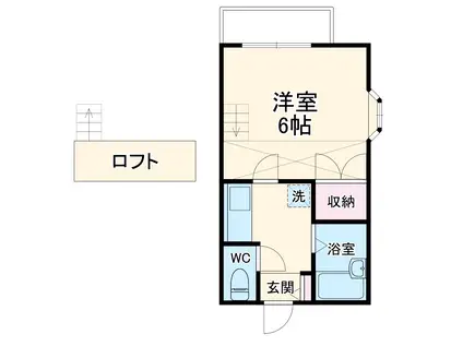 カーサ・コリーナ高丘(1K/1階)の間取り写真