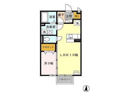 バーミィ(1LDK/2階)の間取り写真