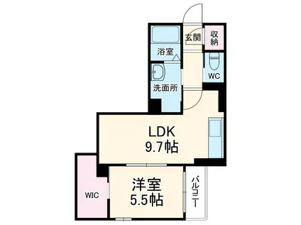 LIEN FLEUR(1LDK/3階)の間取り写真