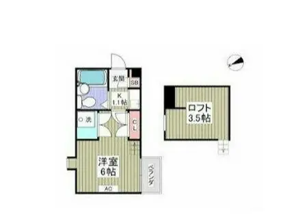 フジパレス行田壱番館(1K/1階)の間取り写真