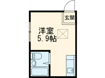 05ハイムⅡ(ワンルーム/1階)の間取り写真