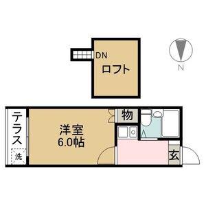 パインヒルズ東海通(1K/1階)の間取り写真