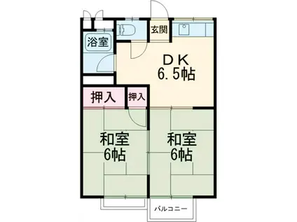 ハイグレード青木(2DK/2階)の間取り写真
