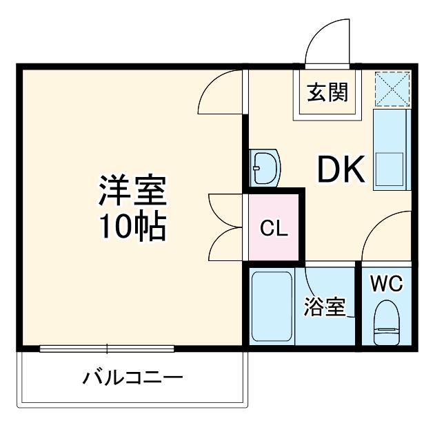 アミスター(1K/2階)の間取り写真
