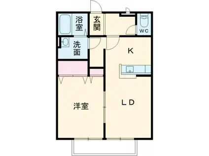 リリカ23(1LDK/2階)の間取り写真