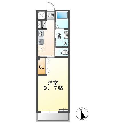 LA FAMILLE(1K/1階)の間取り写真