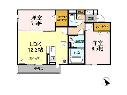 ブリーゼⅢ(2LDK/1階)の間取り写真