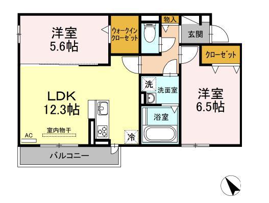 ブリーゼⅢ(2LDK/2階)の間取り写真