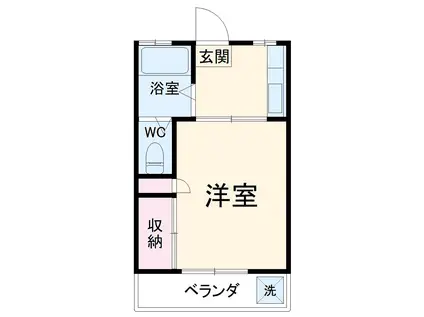 シーズンハイム(1K/1階)の間取り写真