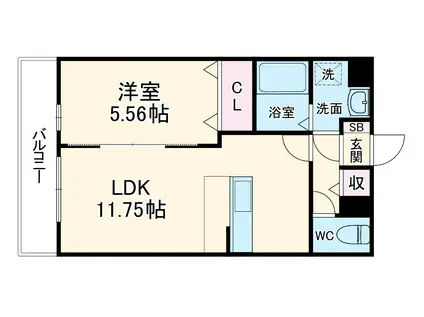 ハイトレイン(1LDK/2階)の間取り写真