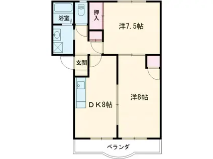 サザンウインド(2DK/2階)の間取り写真