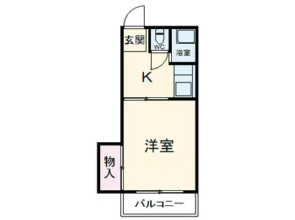 はざまハイツ(1K/2階)の間取り写真