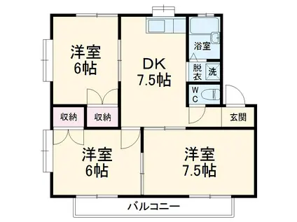 コーポユーカリ(3DK/2階)の間取り写真