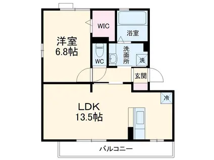 ラ クラシオン(1LDK/2階)の間取り写真