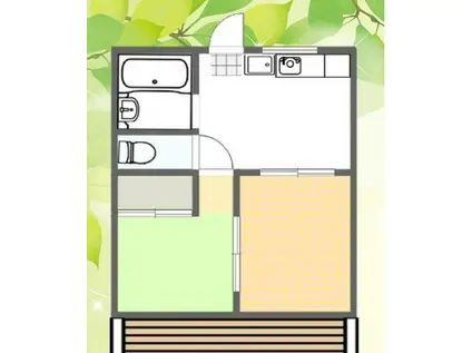 ハイツオクノ(2DK/2階)の間取り写真