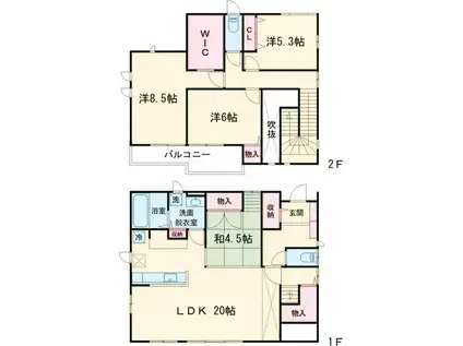 京王電鉄相模原線 京王堀之内駅 徒歩14分 2階建 築15年(4LDK)の間取り写真