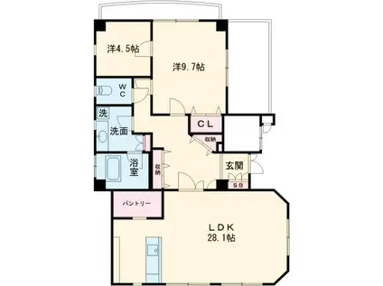 KAYAH KAMINOGE(2LDK/5階)の間取り写真