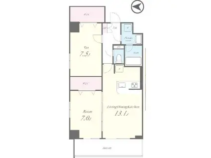 SAKURA TERRACE(2LDK/2階)の間取り写真