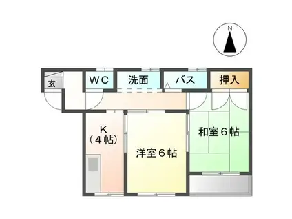 コーポ堀江(1LDK/2階)の間取り写真