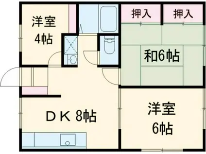 フィオリーナ・フジエダA(3DK/2階)の間取り写真