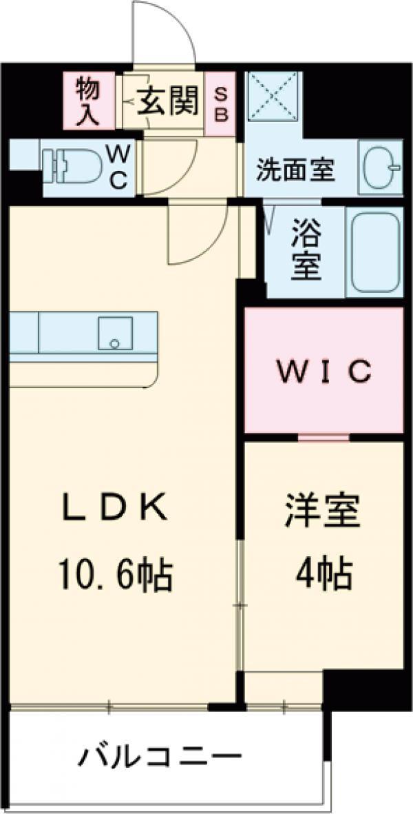 LIBTH高宮Ⅲ(1LDK/2階)の間取り写真
