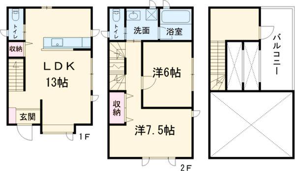 両毛線 伊勢崎駅 徒歩5分 2階建 築15年(2LDK)の間取り写真