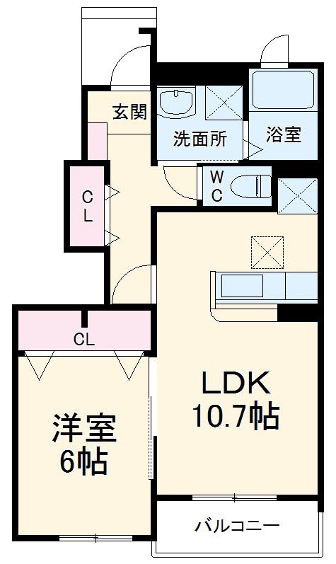 アクティブⅡ(1LDK/1階)の間取り写真