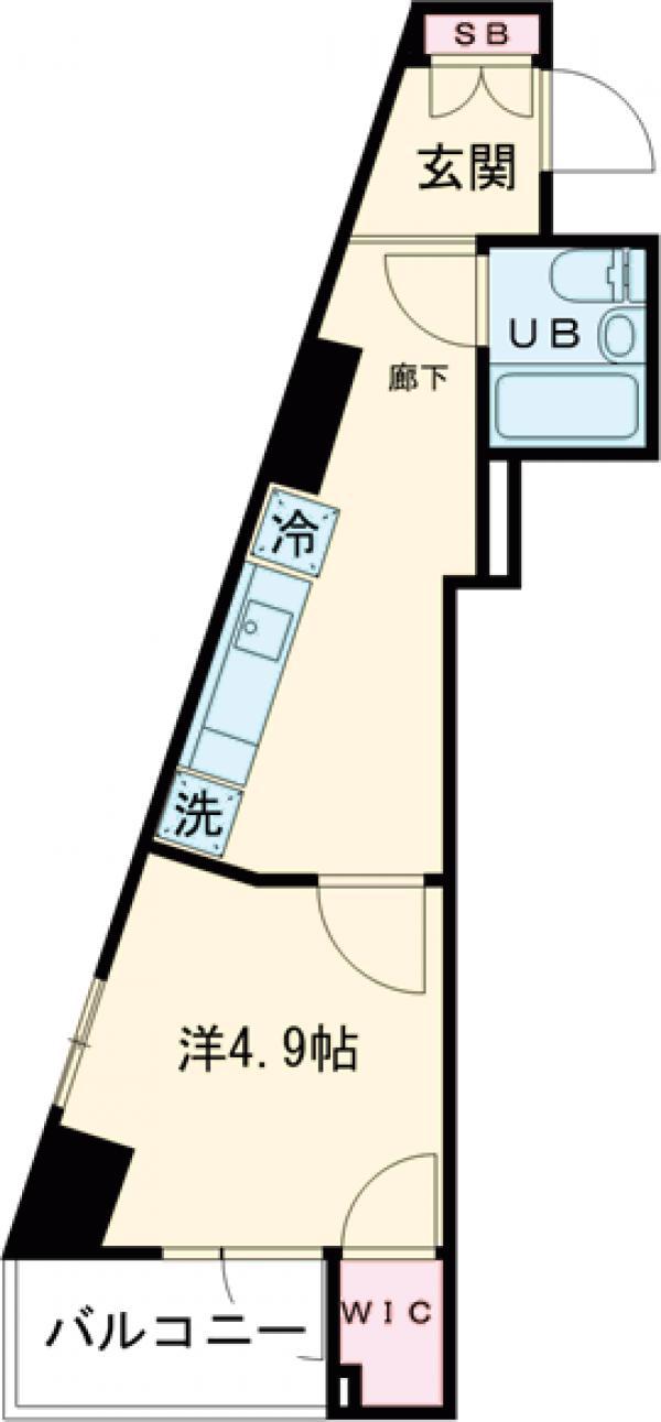 ヴェルト五反田イースト(1K/6階)の間取り写真