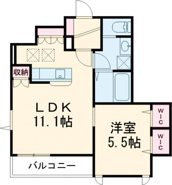 コンフォール ウエスト(1LDK/1階)の間取り写真