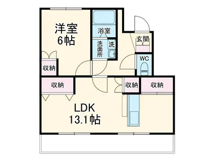 FELICIA(1LDK/2階)の間取り写真