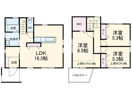 遠州鉄道 助信駅 徒歩10分 2階建 築19年(3LDK)の間取り写真