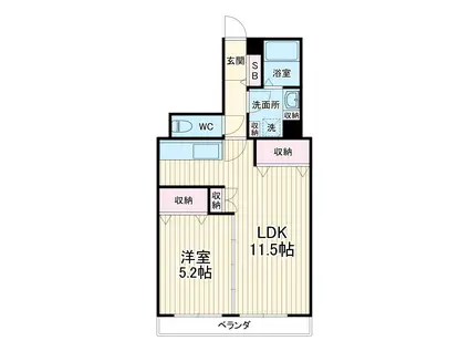 ダイアパレス浅間町(1LDK/6階)の間取り写真