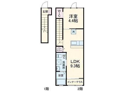 VILLA GRANDE(1LDK/2階)の間取り写真