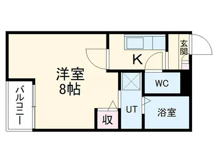 ヴィラ前之輪(1K/2階)の間取り写真
