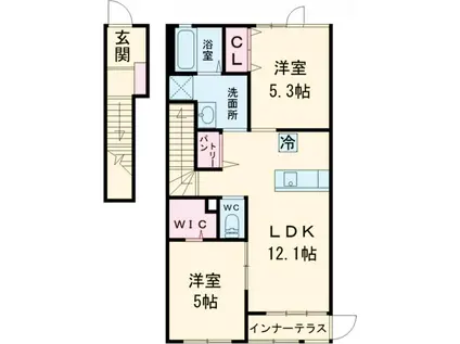 リトル パンドⅡ(2LDK/2階)の間取り写真
