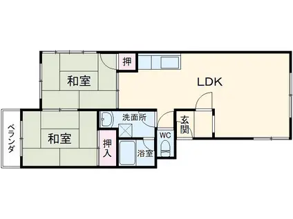 パープルコーポ(2LDK/3階)の間取り写真