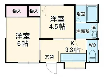 ヴィステリア・コート(2K/1階)の間取り写真