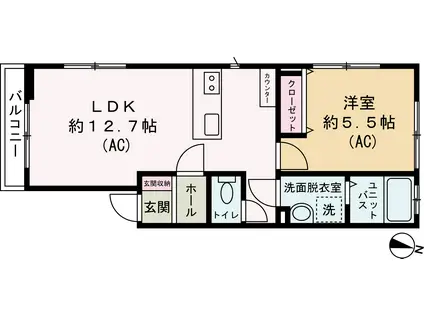 COMFORT RESIDENCE(1LDK/2階)の間取り写真