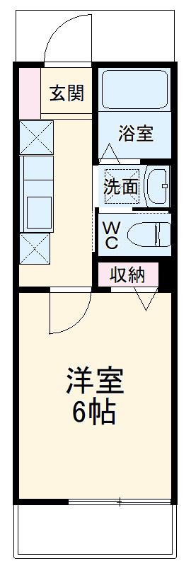 ESPACIO芝A(1K/2階)の間取り写真