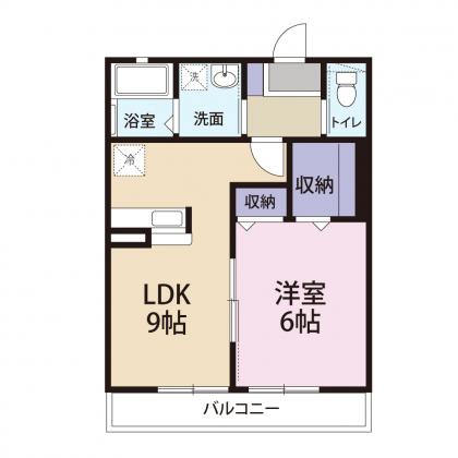フジハイム(1LDK/2階)の間取り写真