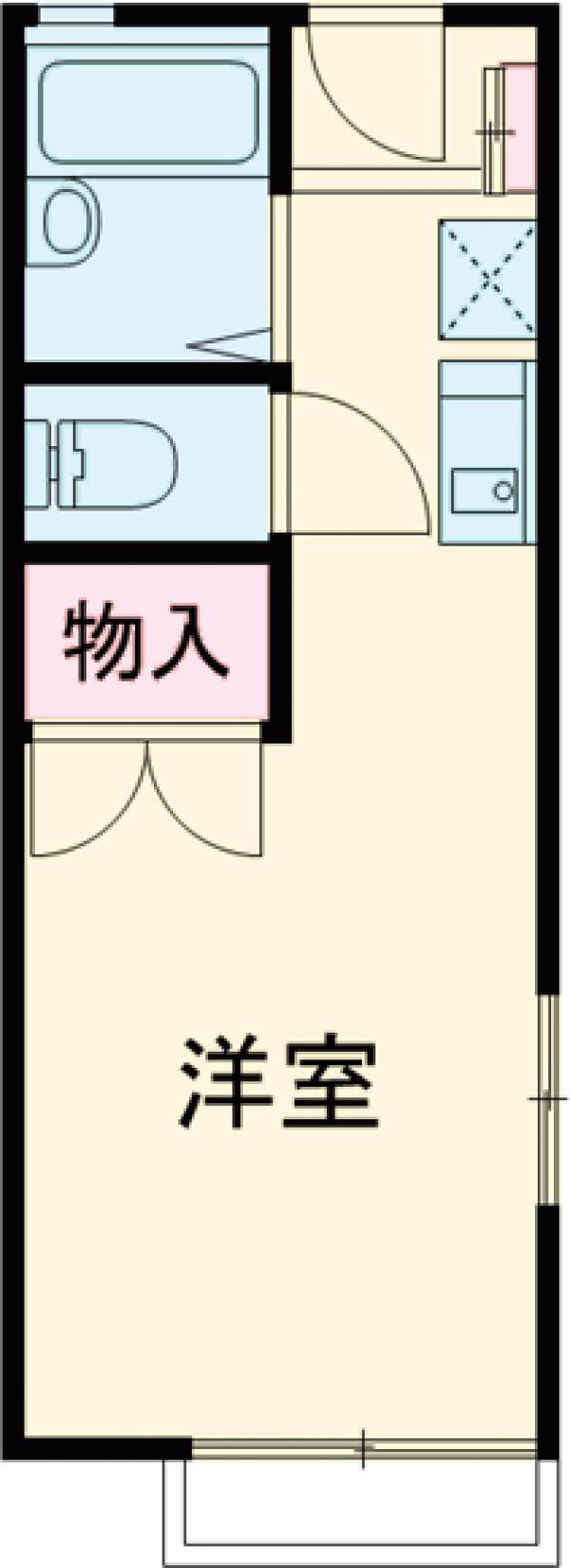 パレスNEGORO Ⅱ(1K/1階)の間取り写真