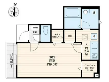 アリエッタ(1K/1階)の間取り写真