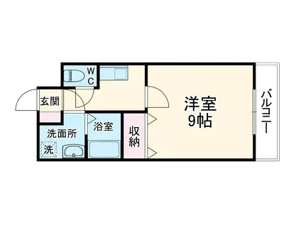 プチシャンボール(1DK/2階)の間取り写真