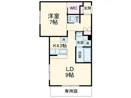 メイプルアネックス(1LDK/1階)の間取り写真