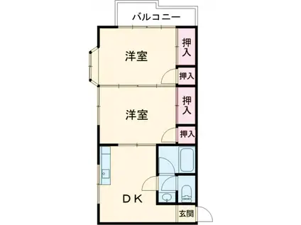 アリシア(2DK/2階)の間取り写真