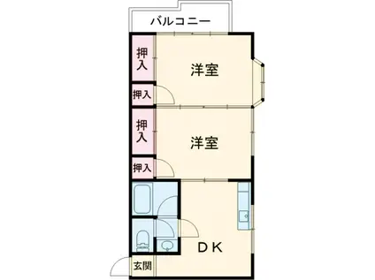 アリシア(2DK/3階)の間取り写真
