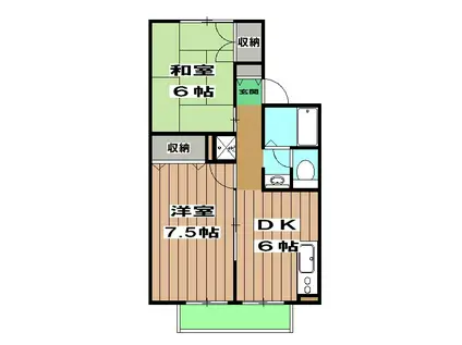 ボーシャトウ高木(2DK/1階)の間取り写真