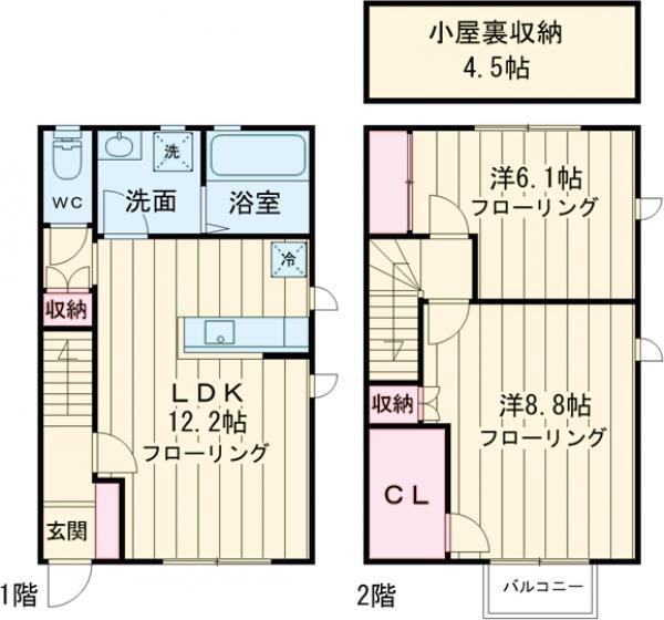 ラ・ルーチェ(2LDK/1階)の間取り写真