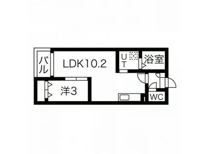 WARREN HIGASHIHARUTA1(1LDK/2階)の間取り写真